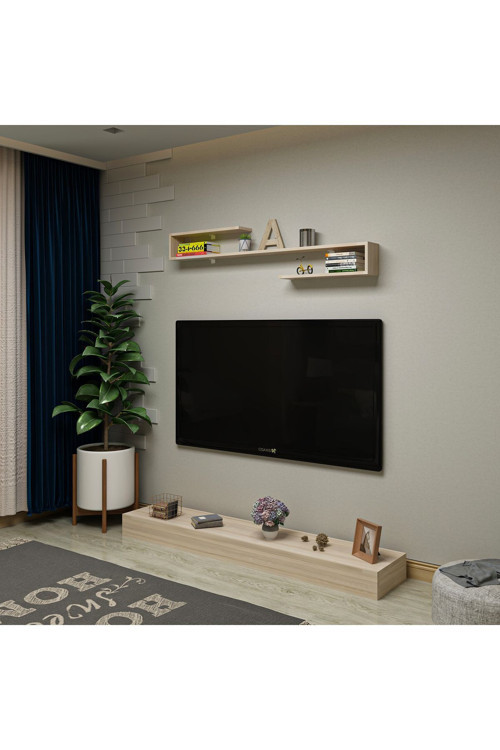 Harry Sonomo Tv Sehpası Ve Duvar Rafı ,ava Duvar Raflı Sehpalı Dekoratif Tv Ünitesi