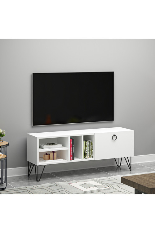 Esbi Kapaklı Beyaz MDF Tv Ünitesi & Tv Sehpası