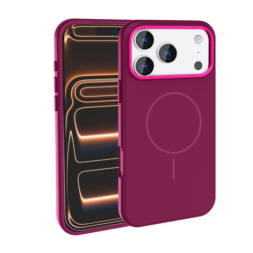 iPhone 18 Pro / İphone 17 Pro Kılıf M-Safe Şarj Özellikli Metal Kamera Çerçeveli Edi Silikon Kılıf