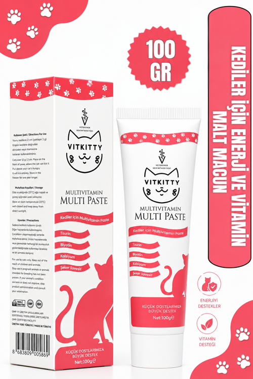 Kediler Için Multivitamin Kedi Maltı Kedi Vitamini (100 Gr )