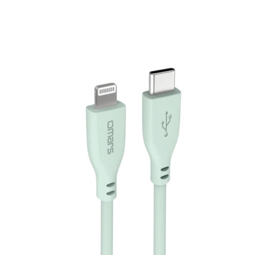 USB-C to MFI Lightning iPhone Silikon PD Hızlı Şarj Kablosu Yeşil