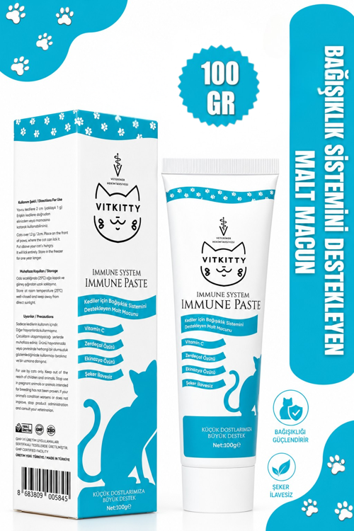 Kediler İçin Bağışıklık Sistemini Destekleyen Kedi Maltı Kedi Vitamini (100 Gr.)