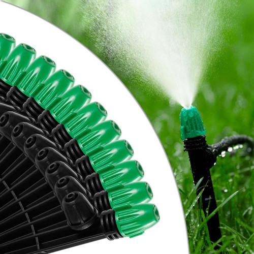 ISUYTON 30 ADET Damla Sulama Sprey Vericiler Kilitli Dikenli 1/4 "Sulama Borusu Sızdırmaz Ayarlanabilir Püskürtme Vericiler 6" Bahçe için Sağlam Bahis, Yükseltilmiş Bahçe Yatağı, Seralar