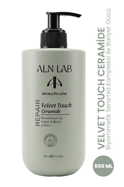 ALN NAB Velvet Touch Ceramide El & Vücut Losyonu 500 ml – Biyomimetik Seramid Kompleksi ve Pentavitin® Destekli Bariyer Onarıcı Yoğun Nemlendirici