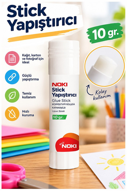 Glue Stick Yapıştırıcı Katı Yapıştırıcı 10 Gr Ruj Yapıştırıcı 1 Adet Noki Okul Yapıştırıcısı Zararsız Büro Ofis Fotoğraf