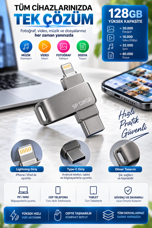 tekno 128 GB FLASH BELLEK 2026