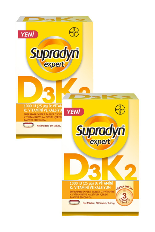 Expert D3K2 ve Kalsiyum 30 Tablet x 2 Adet