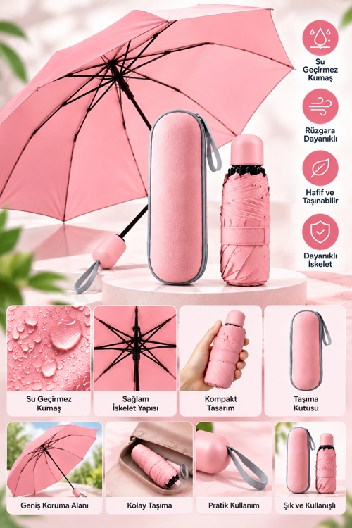 tekno KAPSÜL ŞEMSİYE PEMBE 2026