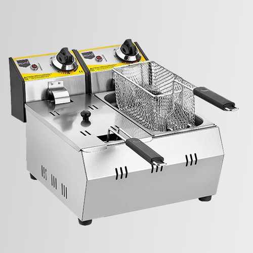 R92 3 + 3 lt İkili Kapaklı Elektrikli Fritöz 5000 W