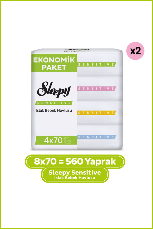 Sensitive Islak Bebek Havlusu 8x70 (560 Yaprak)
