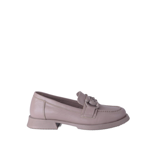 Kadın Hakiki Deri 3 cm Düz Topuklu Loafer Ayakkabı Vizon ALB2710730