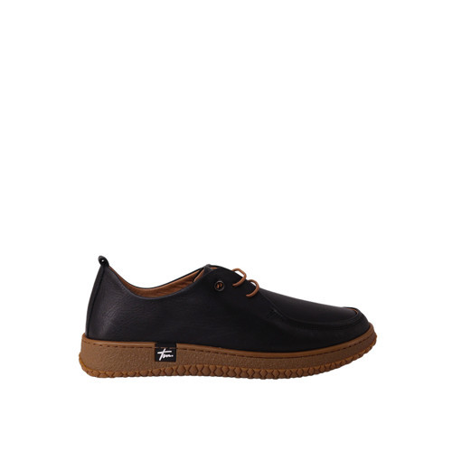 Kadın Hakiki Deri Bağcıklı 2 cm Düz Topuk Comfort Loafer Ayakkabı Siyah HB261124