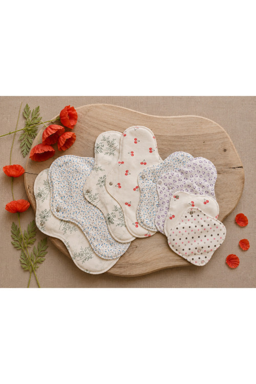Yıkanabilir Doğal Kadın Pedi 4'Lü Karışık %100 Pamuk (1S+1M+1L+1Xl)