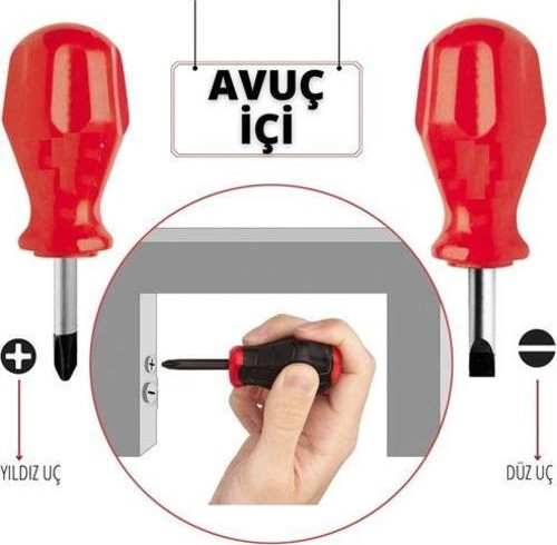 High-Torque Avuçiçi DÜZ-YILDIZ Uçlu Tornavida Seti 716084