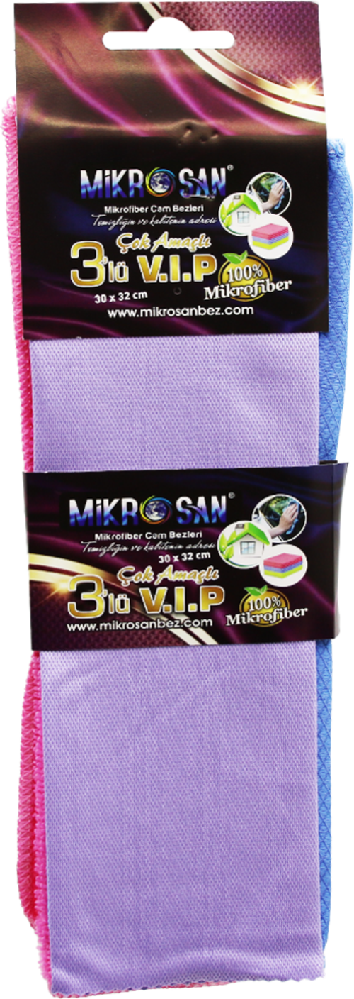 3LÜ - VİP SET MİKROFİBER BEZ 30X32CM. (2818)