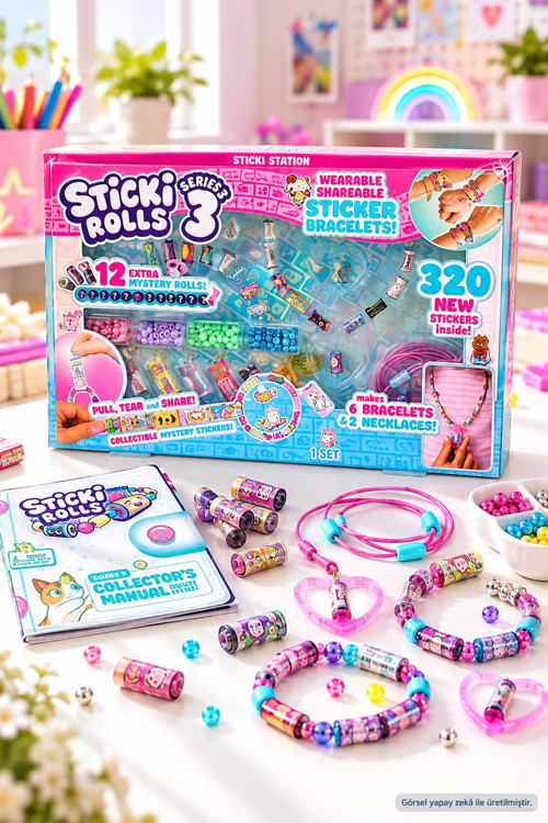 Sticki Rolls Series 3 Sticki Station Bileklik Kolye Yapım Seti 320 Sticker 144 Boncuk