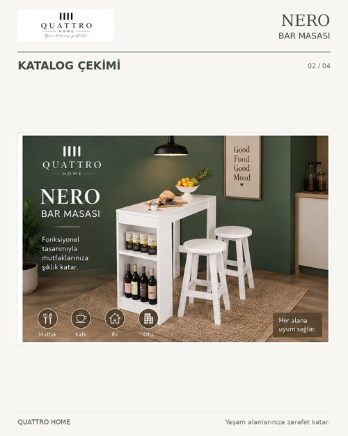 NERO BAR MASASI BEYAZ