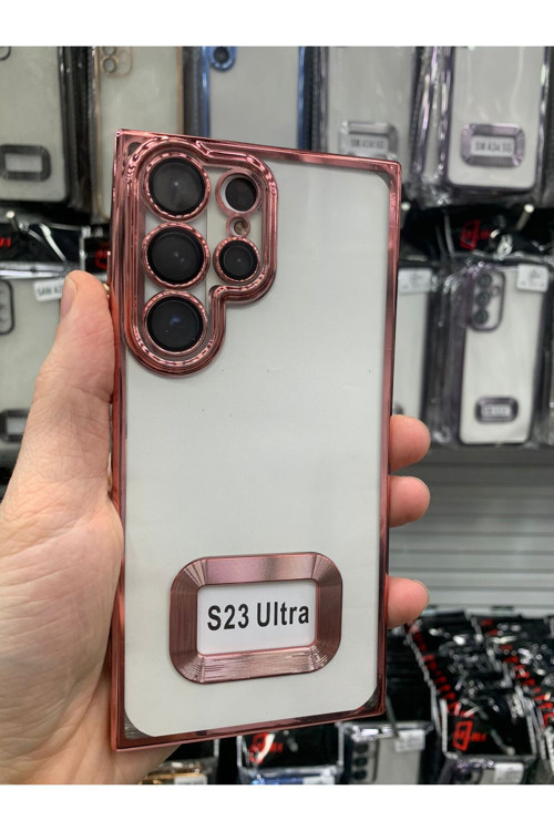Samsung Galaxy S23 Ultra Kamera Lens Korumalı Şeffaf Yumuşak Silikon Telefon Kılıfı Kapak