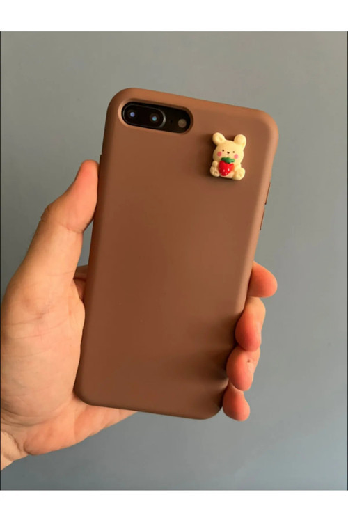 Iphone 7 Plus / 8 Plus Uyumlu Silikon İçi Kadife Lansman Sevimli Ayıcıklı Tasarım Telefon Kılıfı