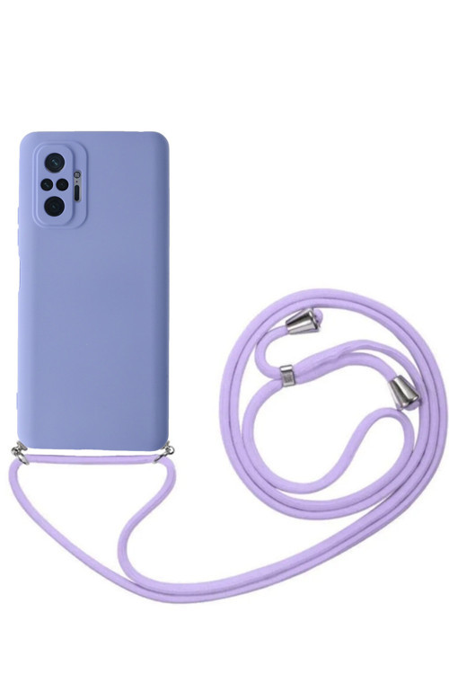 Xiaomi Redmi Note 10 PRO Telefon Kılıfı - Boyun Askılı Lansman İçi Kadife Yumuşak Silikon