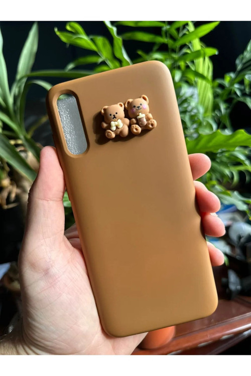 Samsung Galaxy A70 Uyumlu Silikon İçi Kadife Lansman Sevimli Ayıcıklı Tasarım Telefon Kılıfı