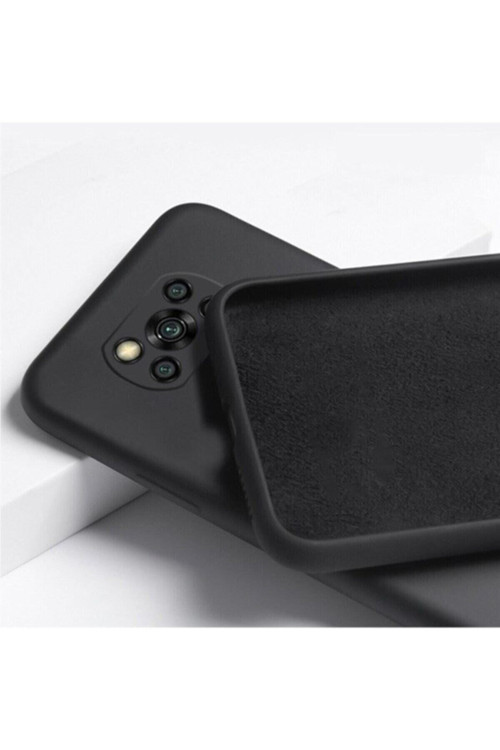 Xiaomi Poco X3 Nfc X3 Pro Uyumlu İçi Kadife Kamera Korumalı Lansman Silikon Telefon Kılıfı Siyah