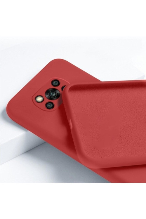 Xiaomi Poco X3 Nfc / X3 Pro Uyumlu Içi Kadife Kamera Korumalı Lansman Silikon Telefon Kılıfı Kırmızı