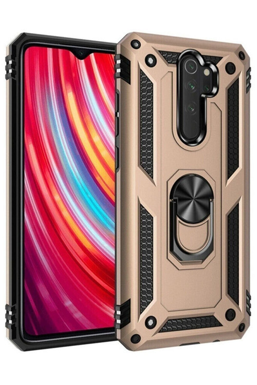 Xiaomi Redmi Note 8 Pro Uyumlu Kılıf Vega Tank Zırh Yüzüklü Mıknatıslı Standlı Kapak Telefon Kılıfı