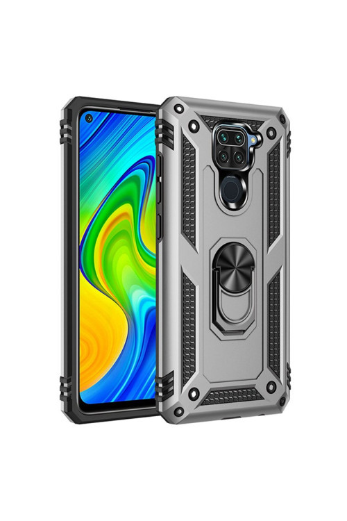 Redmi Note 9 Pro / 9S Yüzüklü Kamera Korumalı Köşe Korumalı Armor Tank Zırh Telefon Kılıfı Kapak