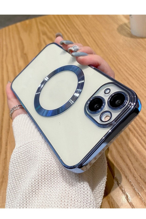 Apple Iphone 13 / 14 Uyumlu Kılıf Logo Detaylı Kenarları Renkli Kamera Korumalı Telefon Kılıfı