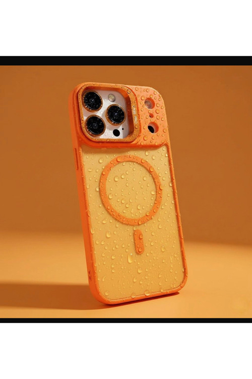 iPhone 17 Pro Max Magsafe Destekli Mat Şeffaf Telefon Kılıfı Kamera Stantlı Lens Koruyucu Hediye