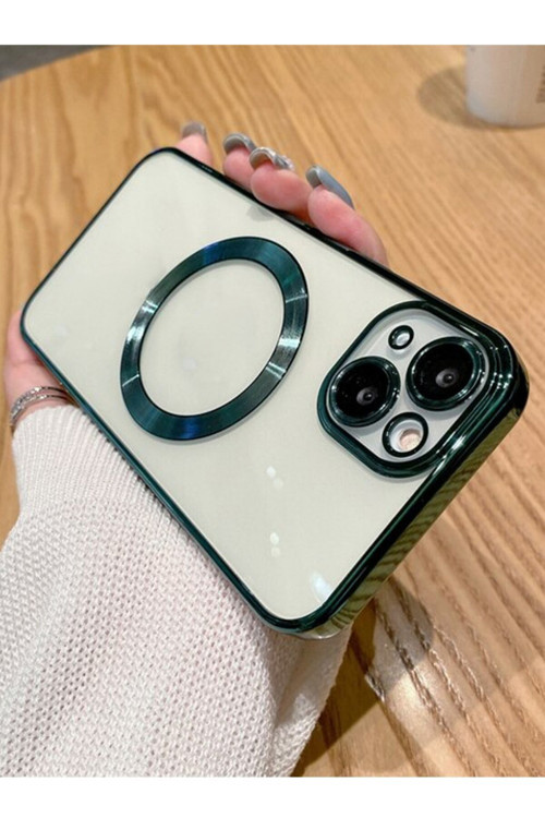 Apple Iphone 13 / 14 Uyumlu Kılıf Logo Detaylı Kenarları Renkli Kamera Korumalı Telefon Kılıfı
