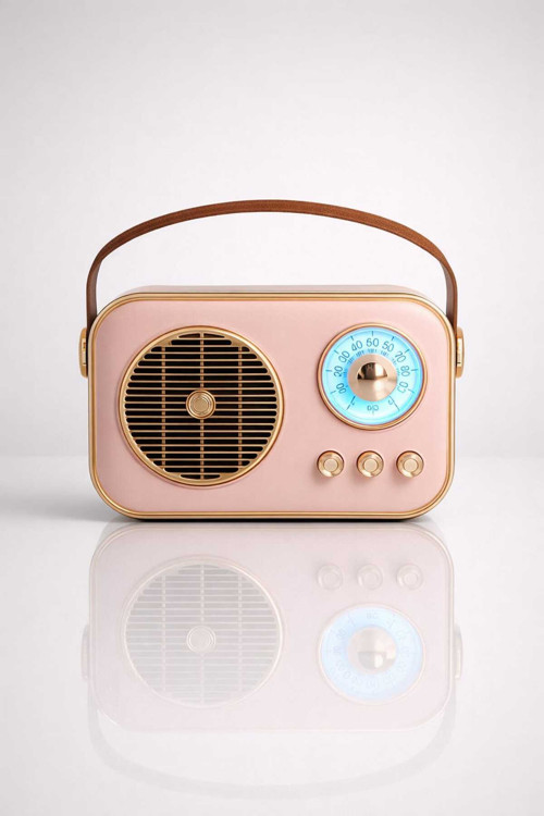 Retro Bluetooth Hoparlör - Radyo Görünümlü Taşınabilir Speaker M4 Yüksek Ses Kaliteli Ses Bombası