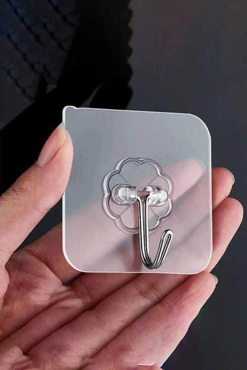 10 Adet 6X6Cm Kendinden Yapışkanlı Şeffaf Güçlü Askı Kapı Duvar Askıları Ağır Yük Taşıma Askısı