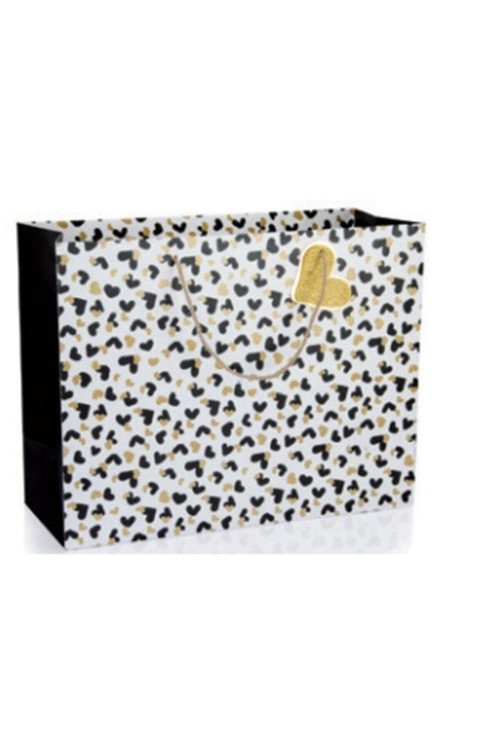 BG6863 B6 BLACK WHITE GOLD KARTON ÇANTA