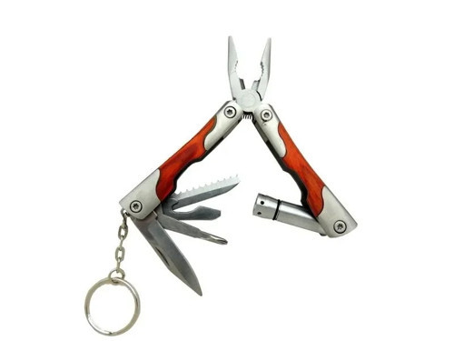 P 1172 Ahşap Mini Çok Amaçlı Pense / Çakı 7cm - Ahşap Metal Sap (multitool)