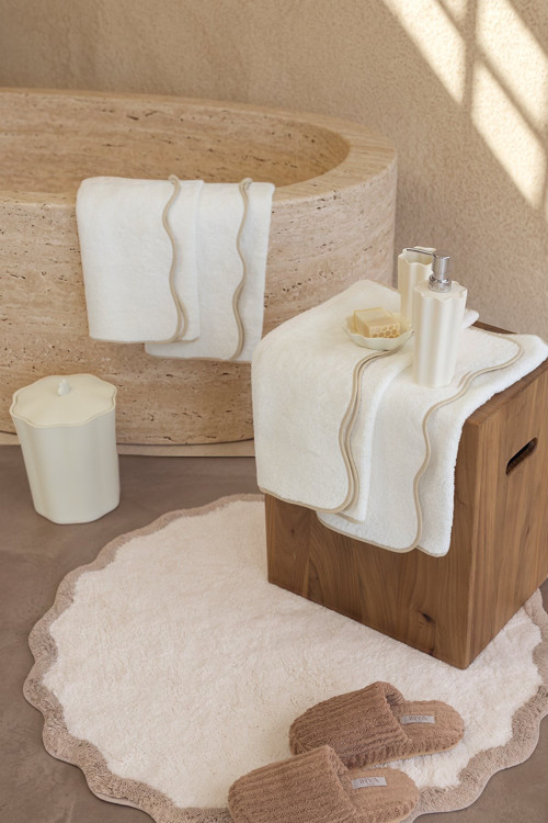 Scallop %100 Pamuk Havlu 4/50x90 Cm Ecru+Desert Sand