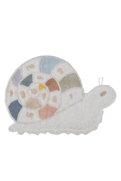 Milo The Snail Tekli %100 Pamuk Çocuk Odası Halısı 95x140 Cm Ekru