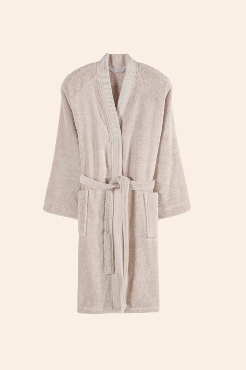 Mısır %100 Pamuk Kadın Bornoz L/XL Oyster Beige