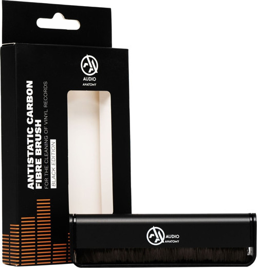 CARBON FIBRE BRUSH - CARBON FIBER BRUSH BLACK ALU - BLACK EDITION - WHITE LOGO