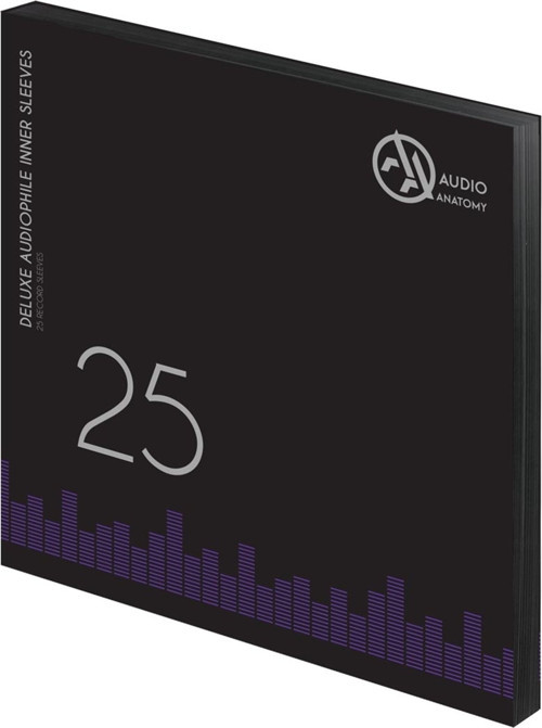 INNER SLEEVES - 25X 12" DELUXE AUDIOPHILE ANTISTATIC INNER SLEEVES BLACK(80 GRAM)