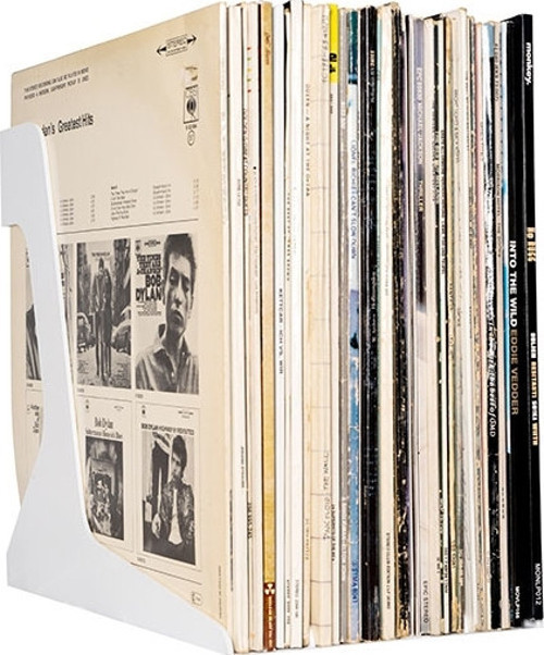 LP STAND - LP HOLDER - LP STAND - LP RACK (SHAPED - HIPS PLASTIC) WHITE