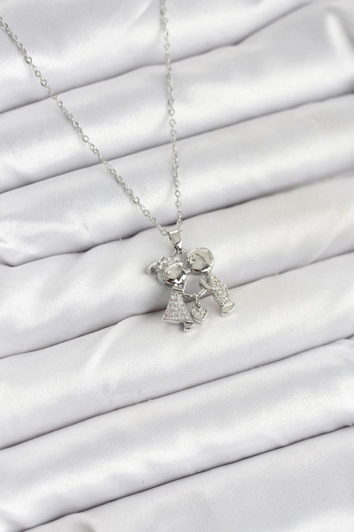 316L Çelik Zincir Gümüş Renk Erkek Kız Model Kadın Kolye TJ-BKO10618