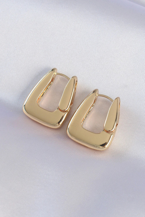 Pirinç Gold Renk Kalın Küpe TJ-BKP8978