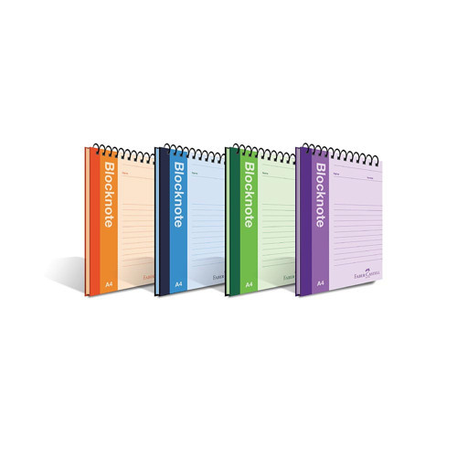 Faber Bloknot Canlı Renk A4 80Yp Çizgili 000409 (12 ADET)