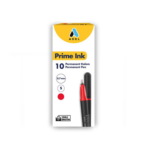 Prime Ink (Permanent Kalem) Kırmızı S 000004 (10 ADET)