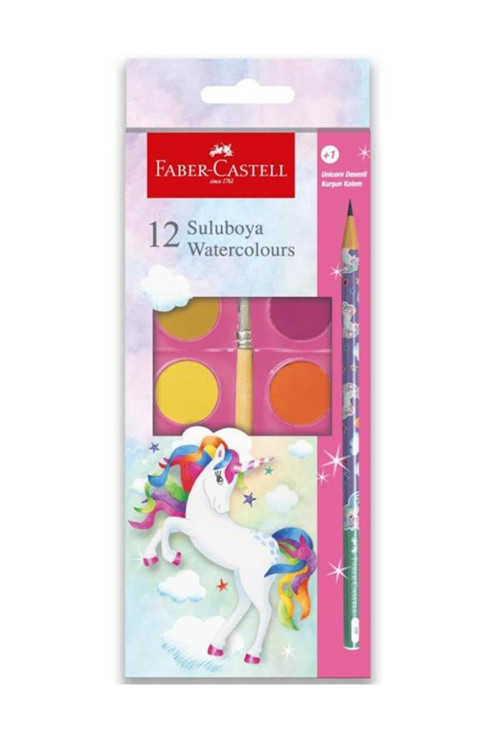 Faber Suluboya Unicorn Büyük Boy 12 Renk+1 Kurşun Kalem 000003