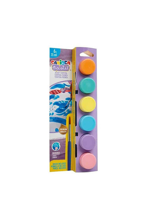 40485 Tempera Boya Pastel Süper Yıkanabilir 25Mlx8 6 Renk