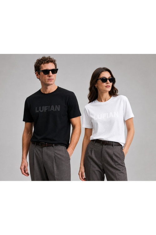 2 Li Eş Kombini, Siyah ve Beyaz Geniş Kalıp Yazlık Tişört, Bol Kesim Penye Premium T-shirt