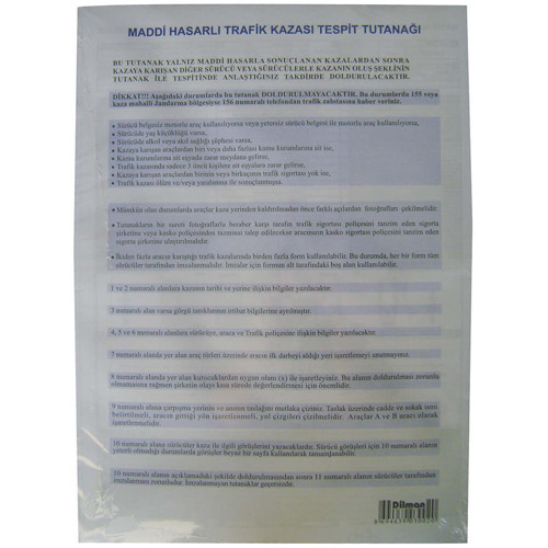 3002 Kaza Tespit Formu Otokopili